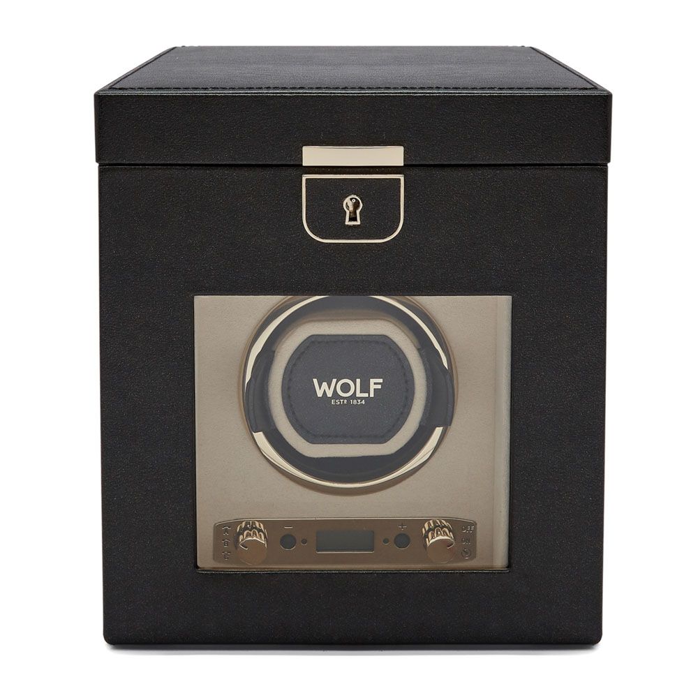 Palermo Single Watch Winder with Jewelry Storage blackanthracite