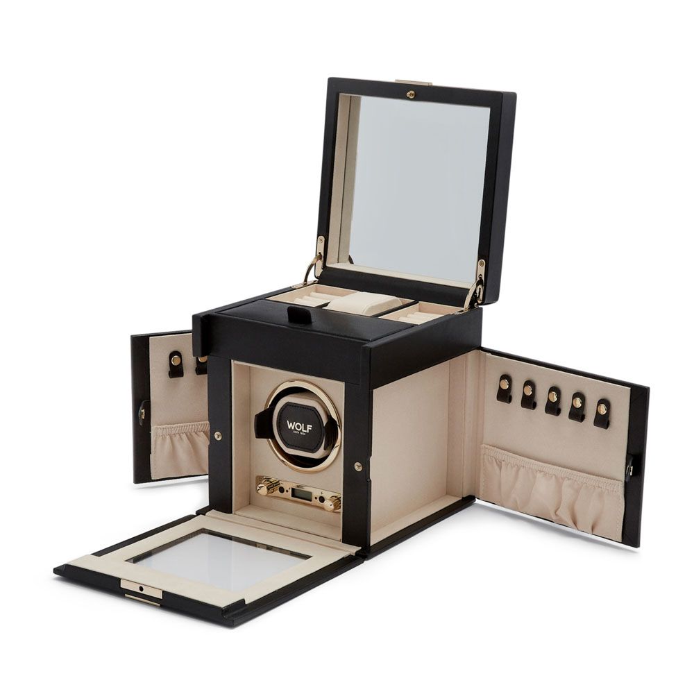 Palermo Single Watch Winder with Jewelry Storage pewter 3 Palermo Single Watch Winder with Jewelry Storage blackanthracite
