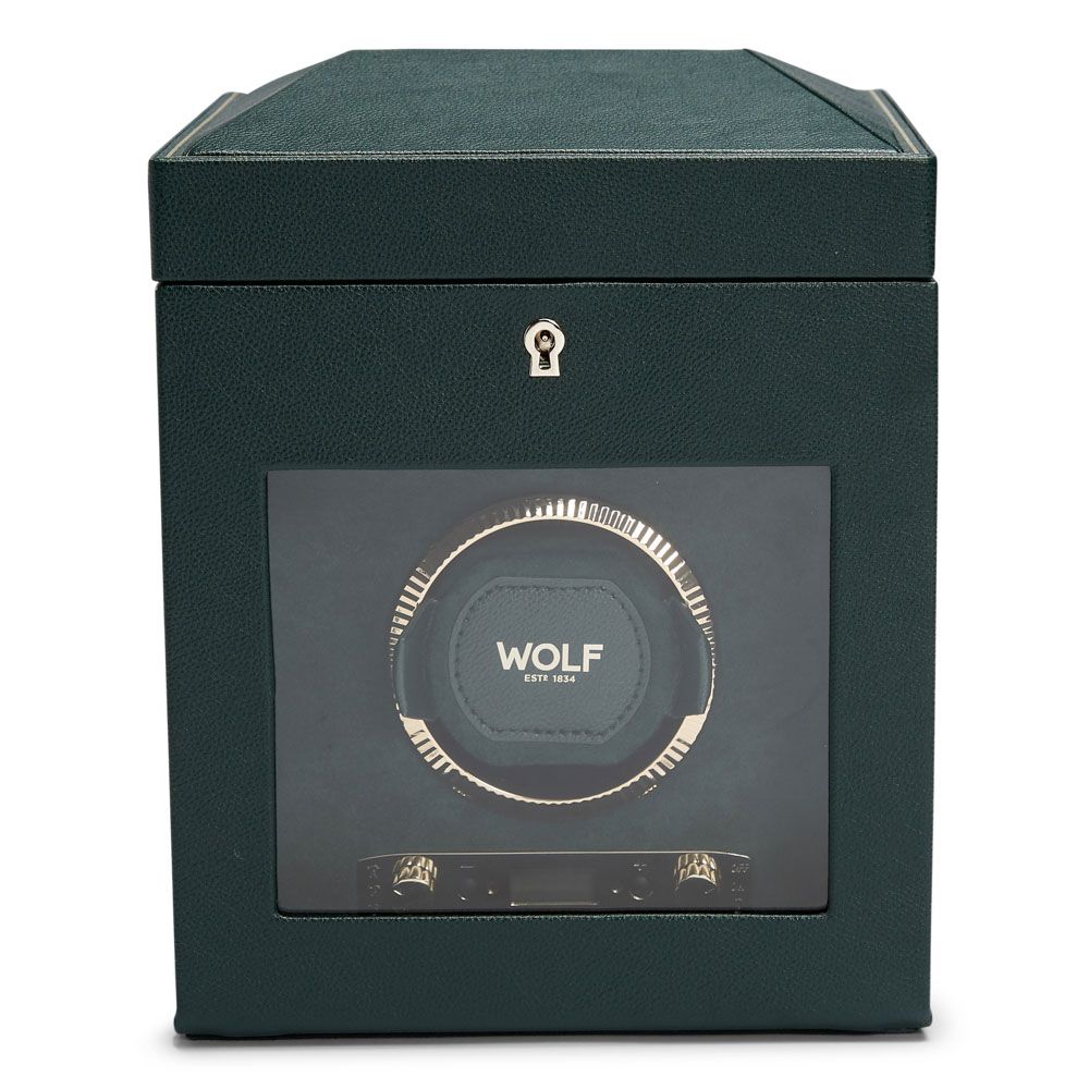 British Racing Single Watch Winder with Storage green
