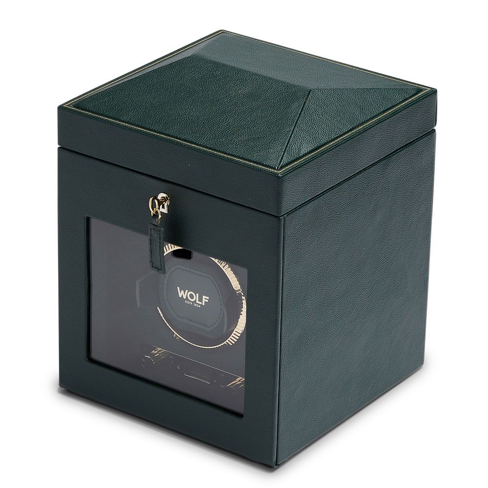 British Racing Single Watch Winder with Storage green