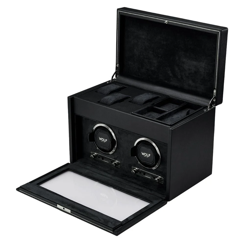 British Racing Double Watch Winder with Storage green 10 British Racing Double Watch Winder with Storage green