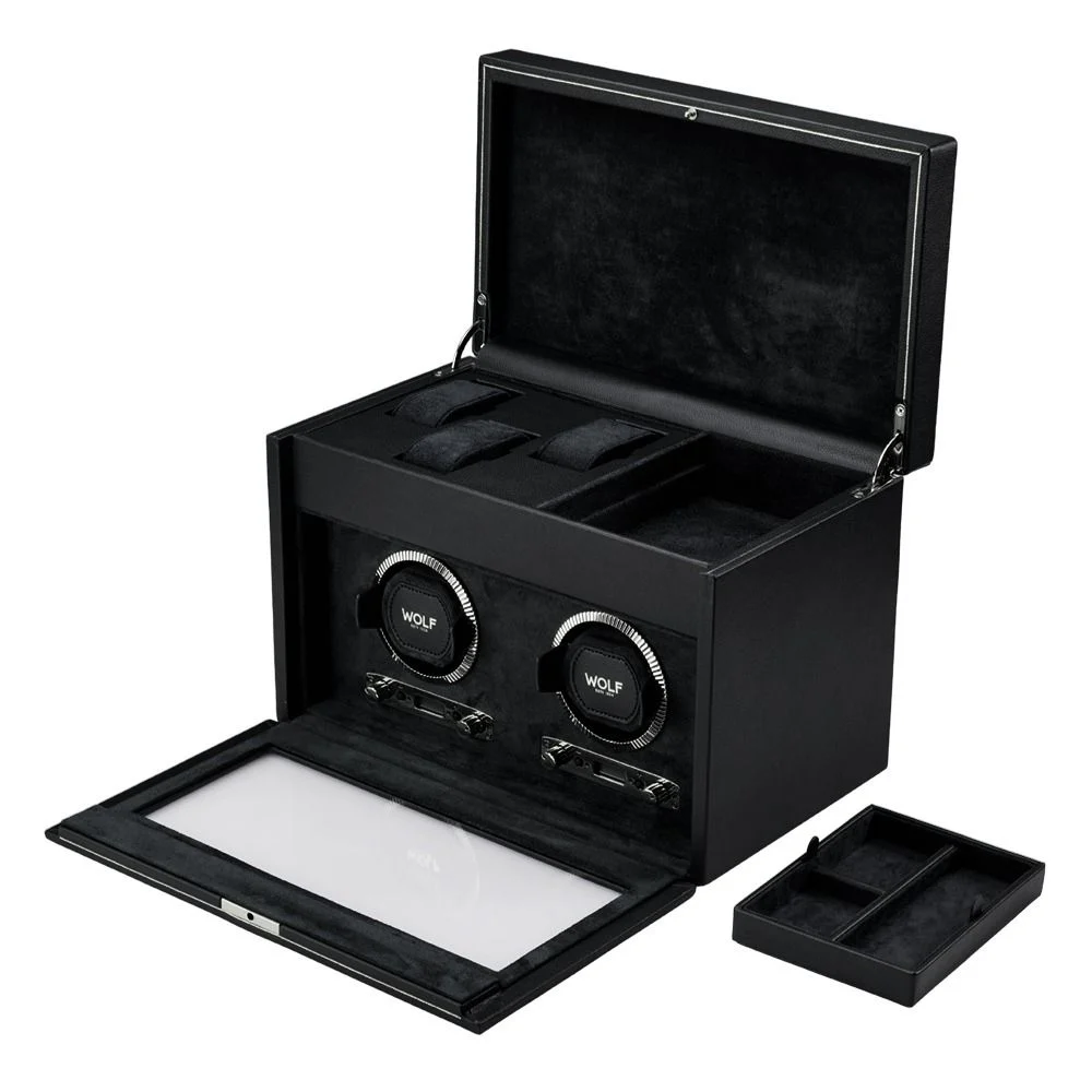 British Racing Double Watch Winder with Storage green 11 British Racing Double Watch Winder with Storage green