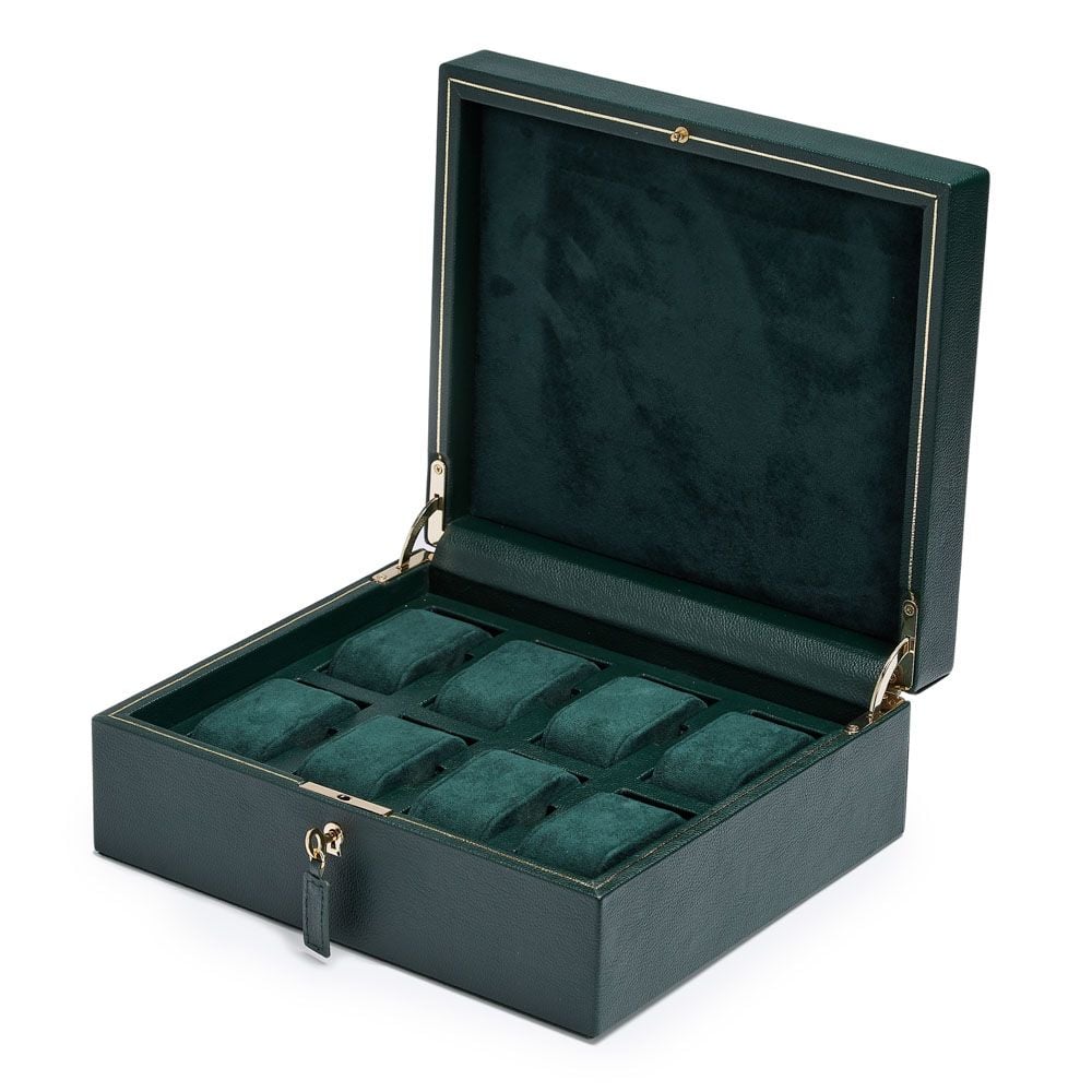 British Racing 8 Piece Watch Box green