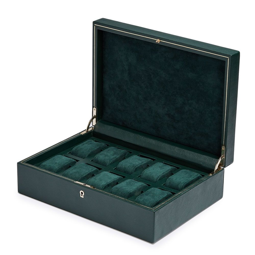 British Racing 10 Piece Watch Box green