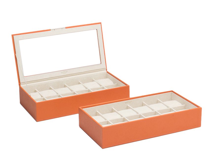 Stackable Set of 2 - 12 Piece Watch Trays stackablewatchtrayscream
