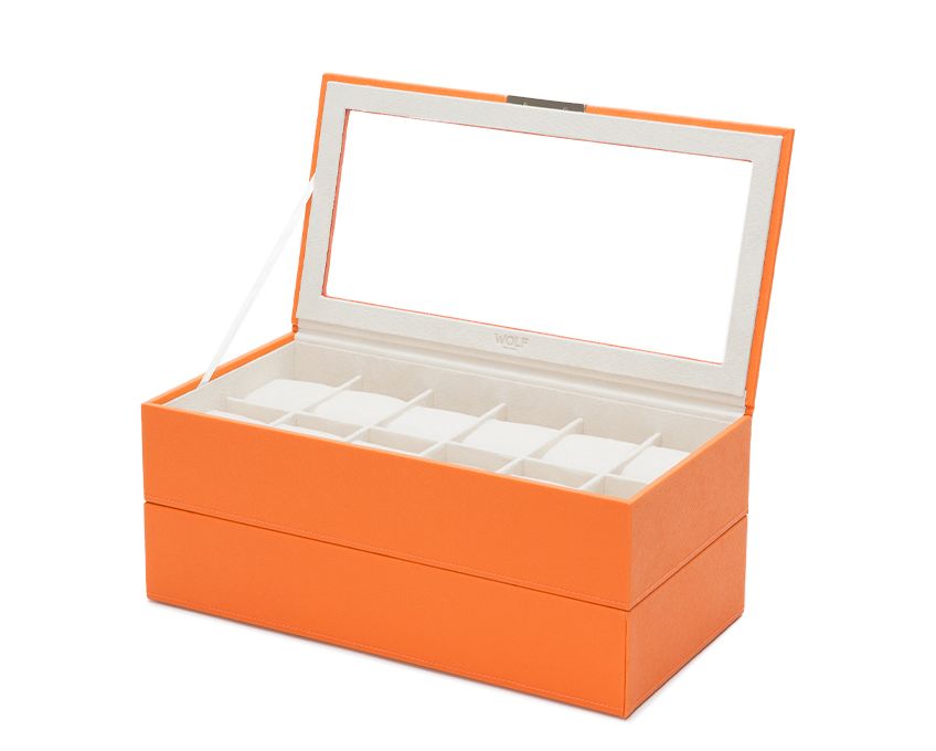 Stackable Set of 2 - 12 Piece Watch Trays stackablewatchtrayscream