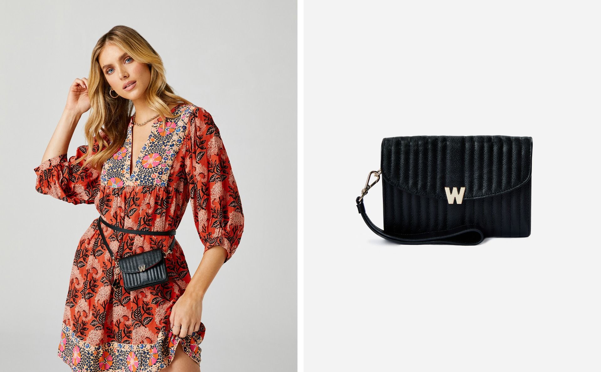 Mimi Crossbody Bag with Wristlet pink
