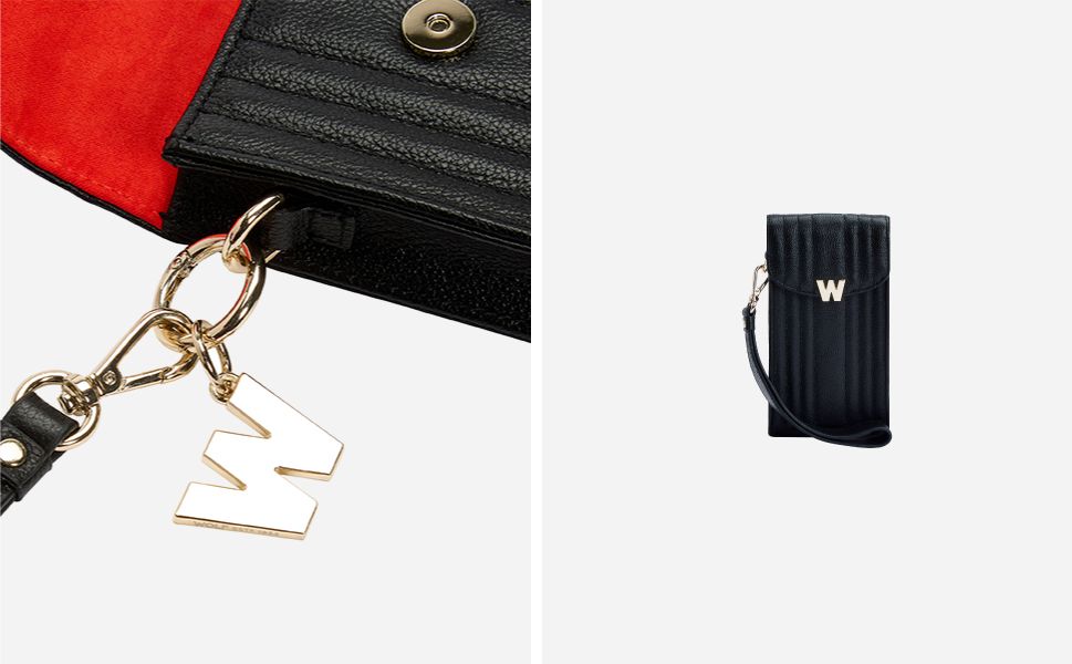 Mimi Phone Case with Wristlet & Lanyard black