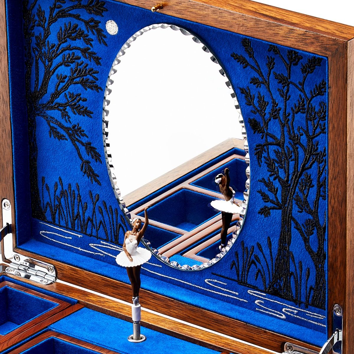 Ballet Musical Jewelry Box swanlakewalnutwood