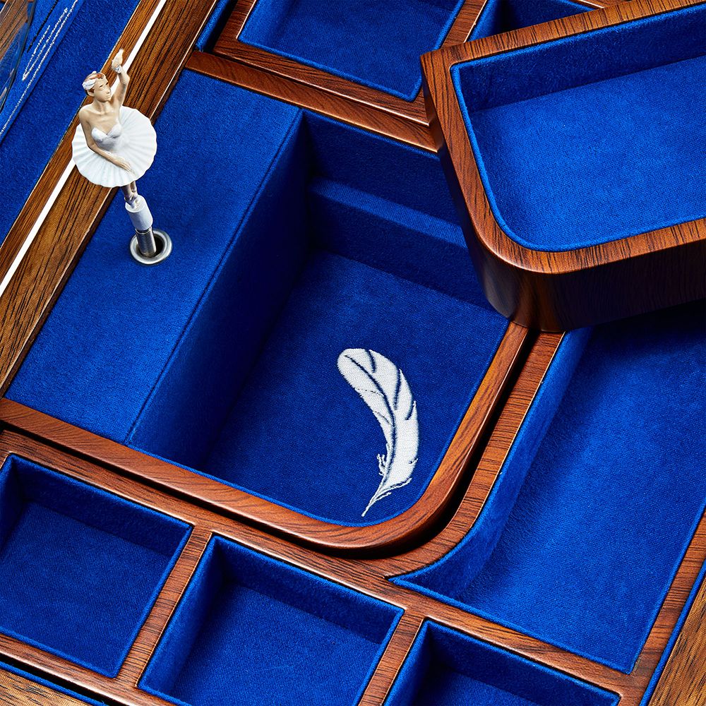Ballet Musical Jewelry Box swanlakewalnutwood