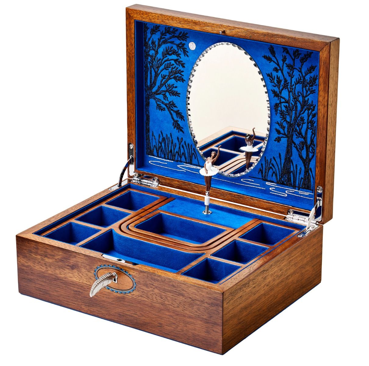 Ballet Musical Jewelry Box swanlakewalnutwood 5 Ballet Musical Jewelry Box swanlakewalnutwood