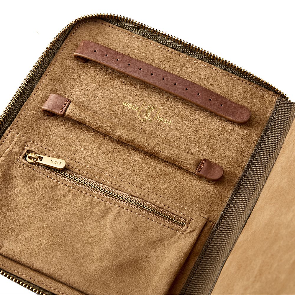 Ida Travel Zip Jewelry Portfolio khaki 4 Ida Travel Zip Jewelry Portfolio khaki