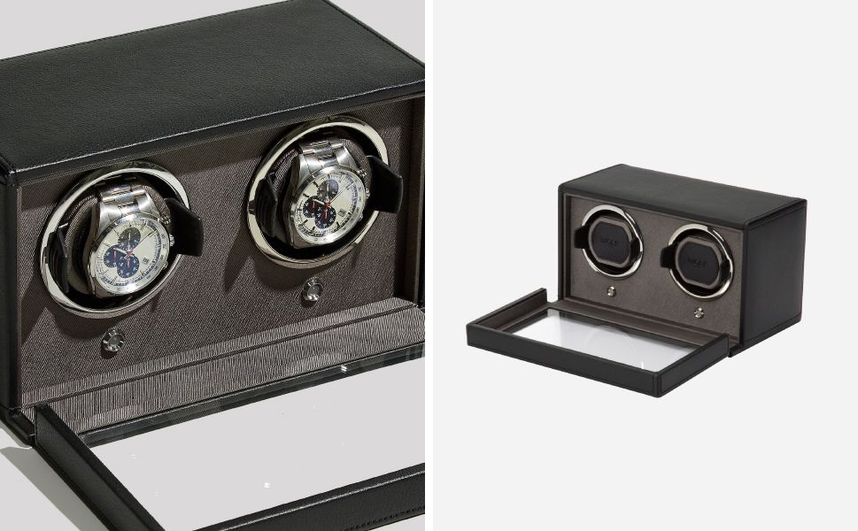 Cub Double Watch Winder with Cover green