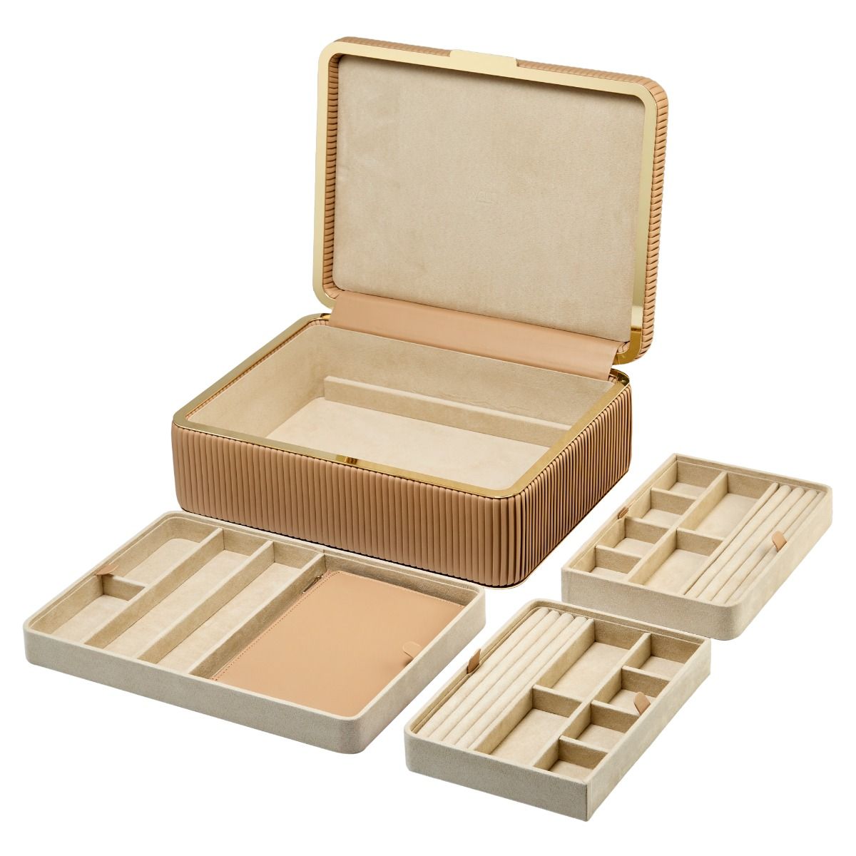 Bella Large Jewelry Box mocha 15 Bella Large Jewelry Box bone
