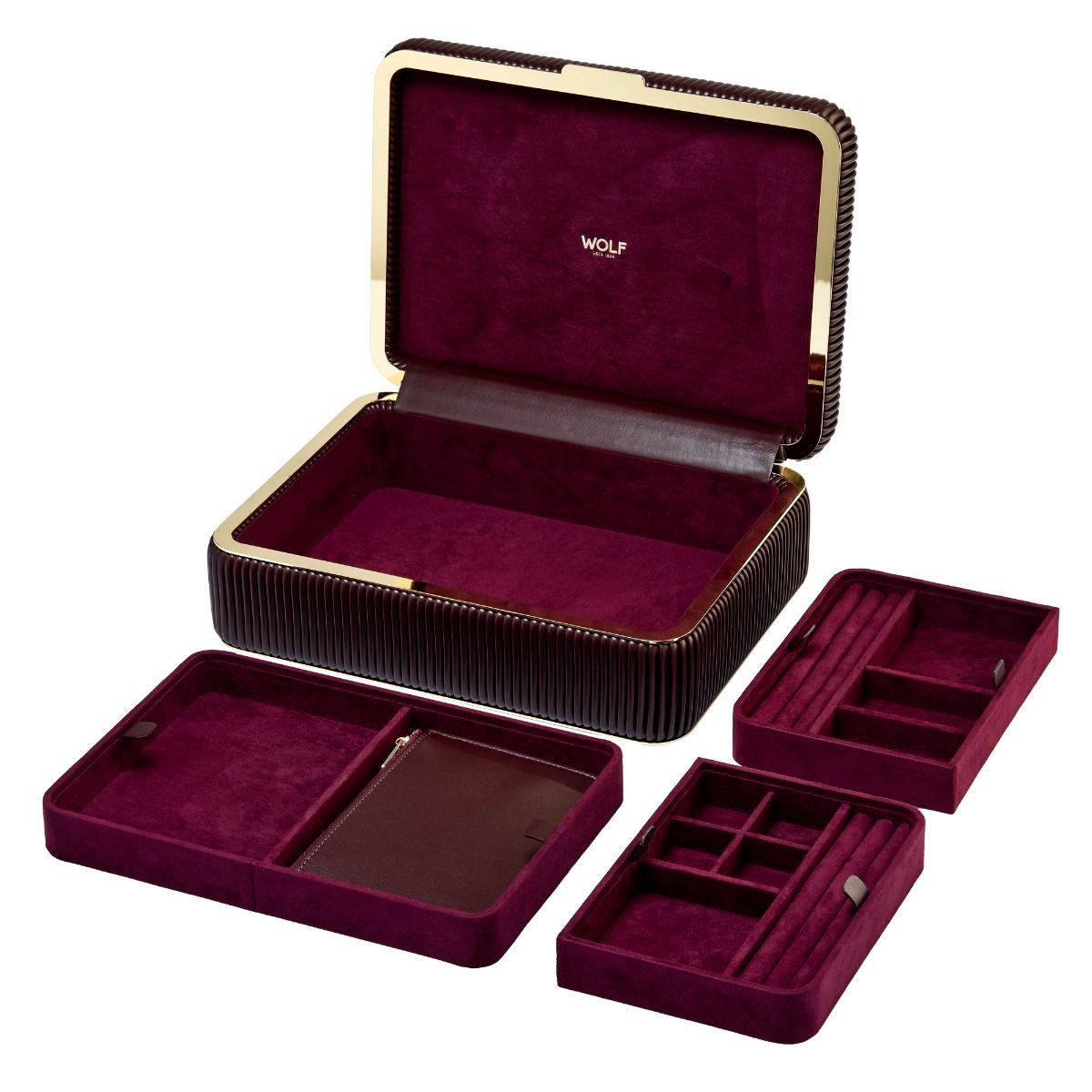 Bella Medium Jewelry Box bordeaux 10 Bella Medium Jewelry Box bone
