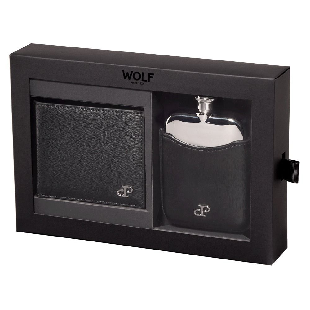 Philipp Billfold & Hip Flask Gift Set black