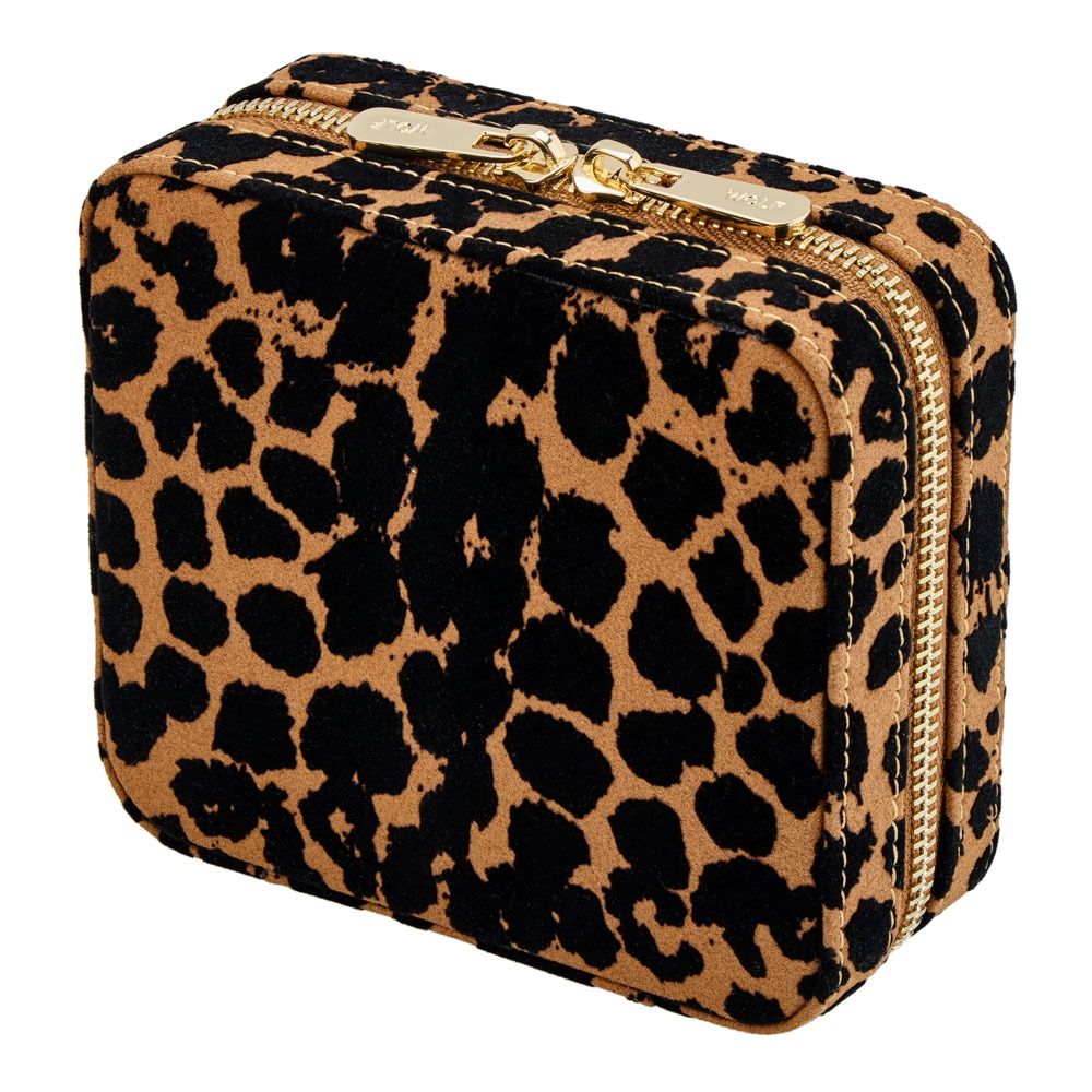 Savanna Leopard Print Jewelry Zip Case tanblack 3 Savanna Leopard Print Jewelry Zip Case tanblack