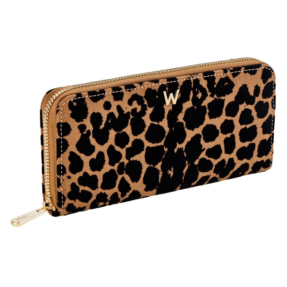 Savanna Leopard Print Long Zip Wallet tanblack 2 Savanna Leopard Print Long Zip Wallet tanblack