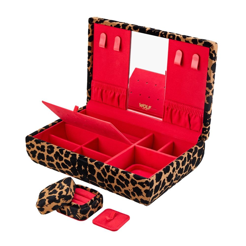 Savanna Leopard Print Medium Jewelry Box tanblack 2 Savanna Leopard Print Medium Jewelry Box tanblack