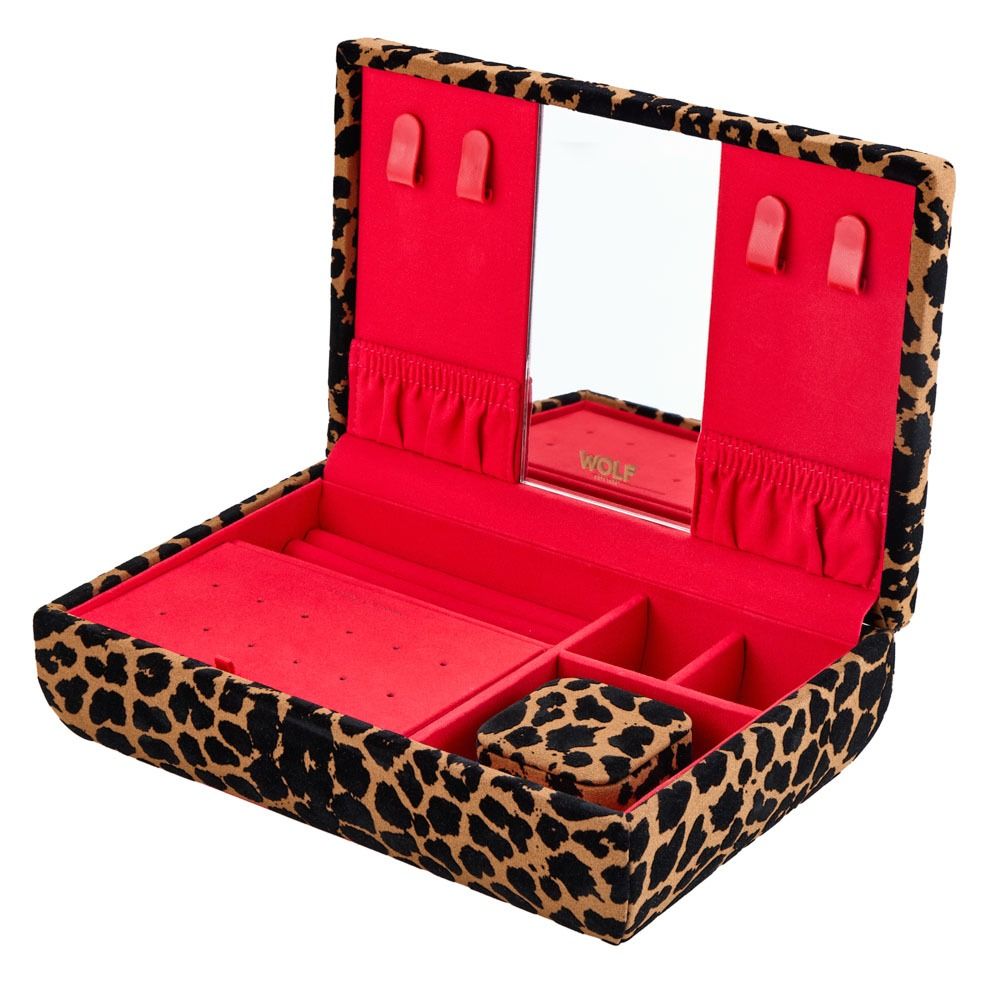 Savanna Leopard Print Medium Jewelry Box tanblack 5 Savanna Leopard Print Medium Jewelry Box tanblack