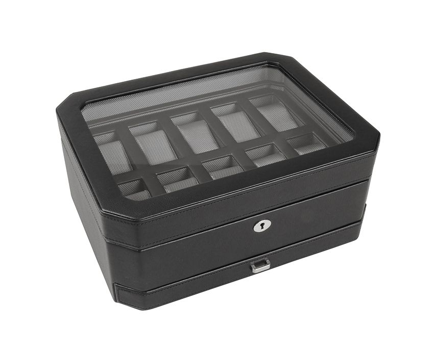Windsor 10 Piece Watch Box with Drawer windsorblackpurple