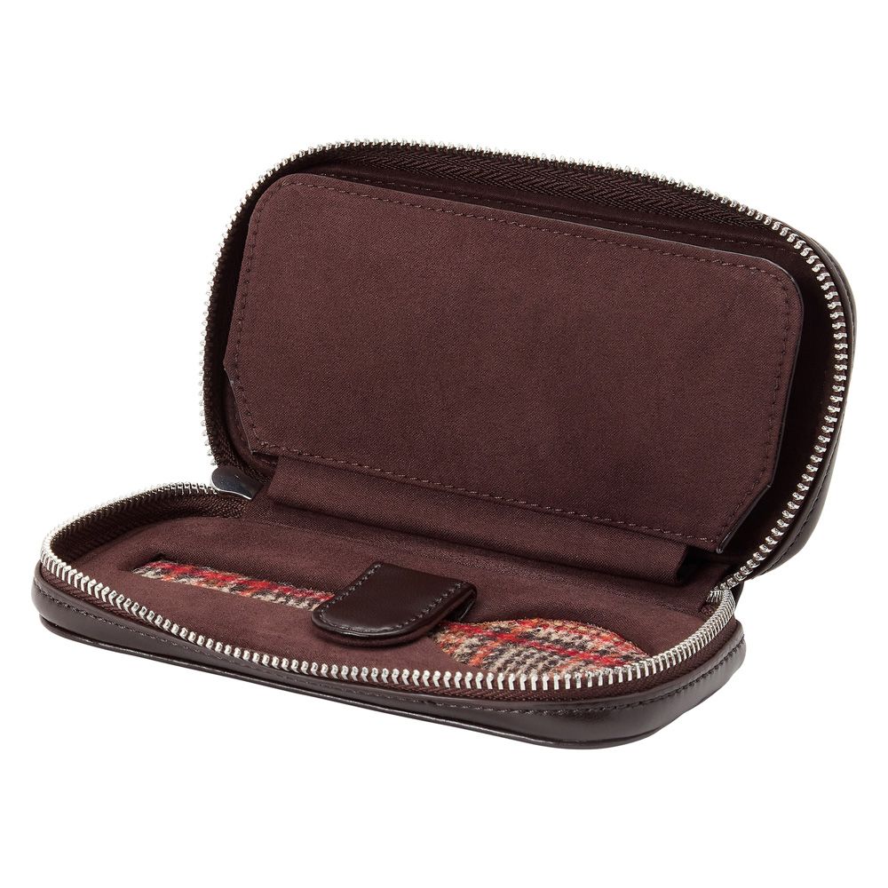 WM Brown 2 Piece Watch Zip-Case brown