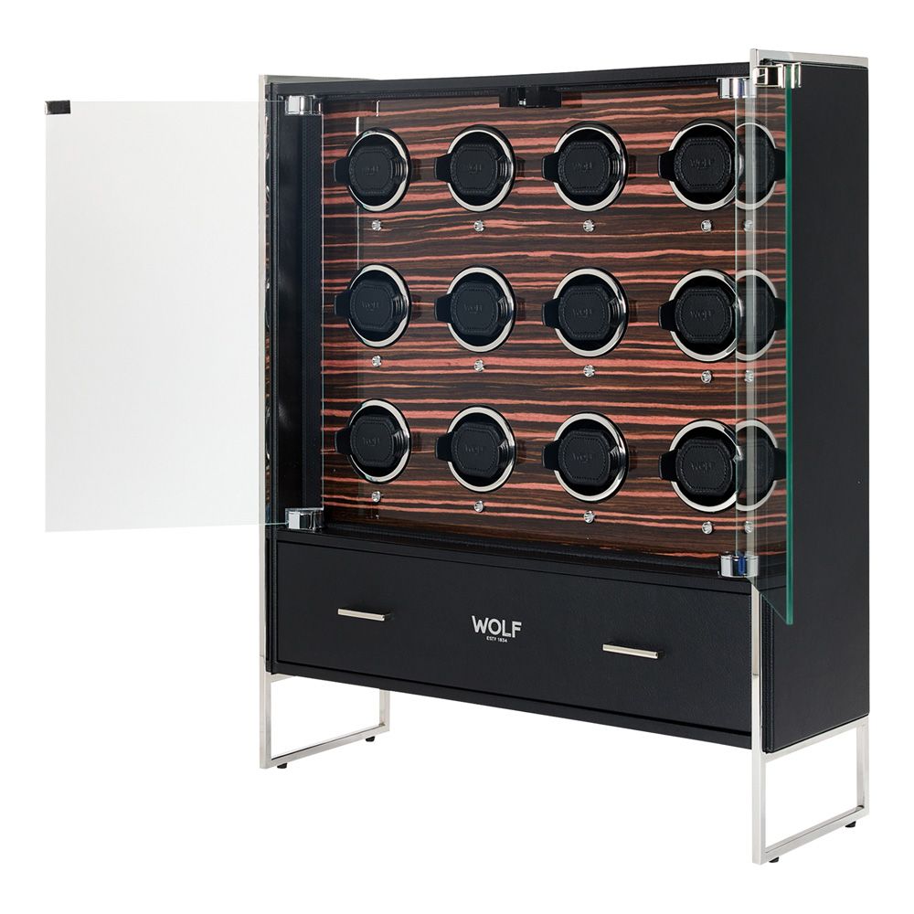 Roadster 12 Piece Watch Winder Cabinet black