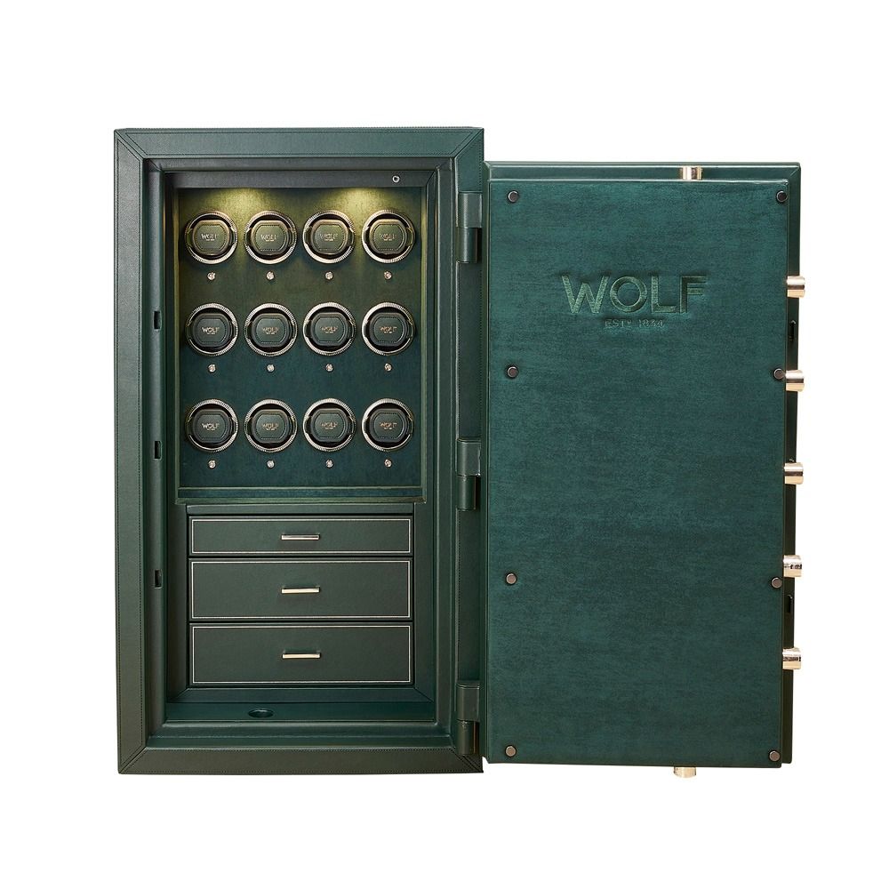 Athos 12 Piece Watch Winder and Jewelry Safe green