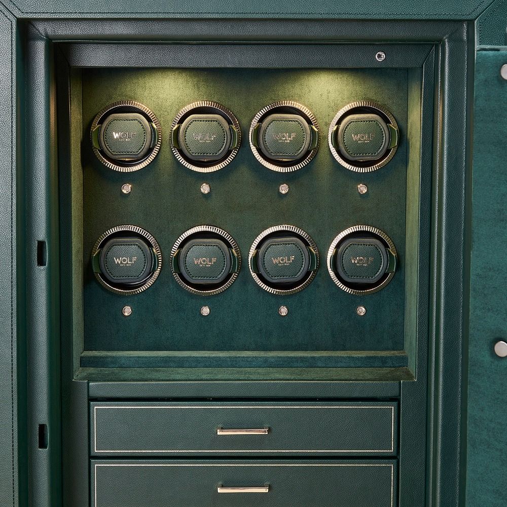 Athos 12 Piece Watch Winder and Jewelry Safe green