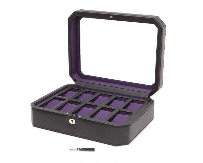 Windsor 10 Piece Watch Box windsorblackpurple