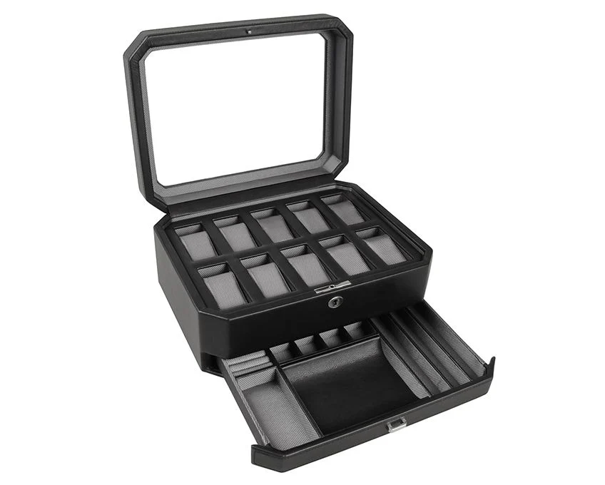 Windsor 10 Piece Watch Box with Drawer windsorbrownorange